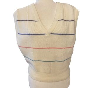 Andrew St. John Womens Vintage Striped Pullover Vest
